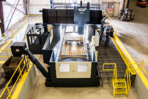 Top View of Johnford Milling Machine at Precision Grinding, Inc.